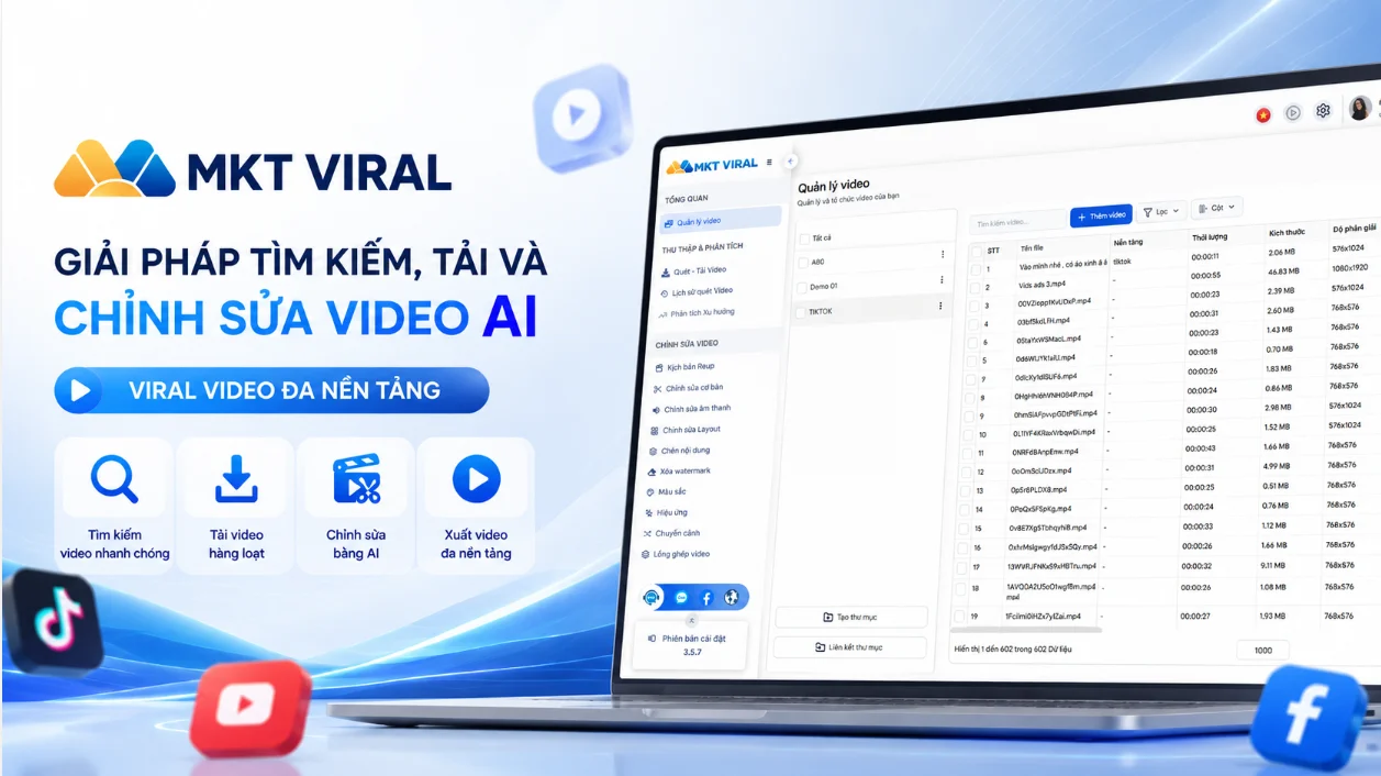 MKT Viral là gì? Giải pháp tìm kiếm, tải và chỉnh sửa video cho Marketing 2026